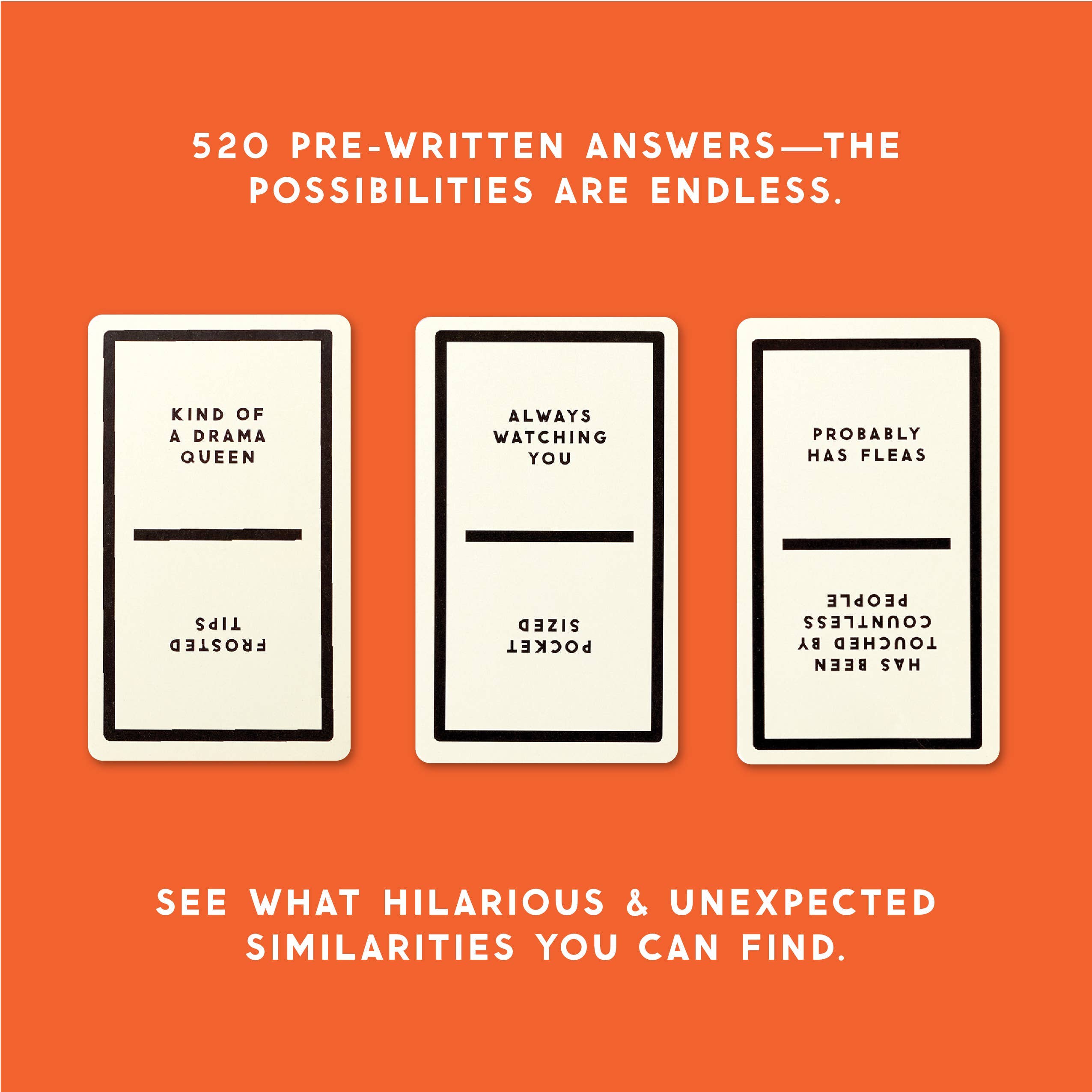Brass Monkey Ive Venn Thinking party game with three orange cards shown.