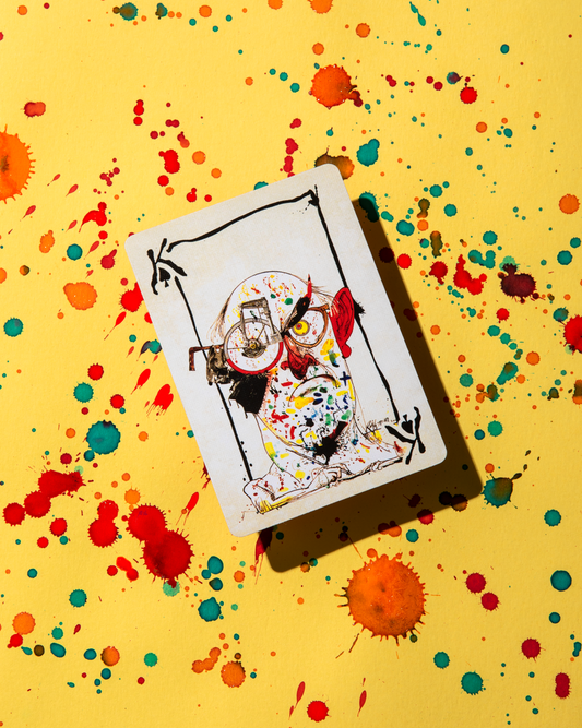 Flying Dog Edition 1 Playing Cards, King of Spades: stylized man with glasses.