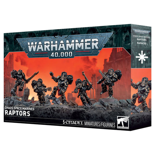 Chaos Space Marines: Raptors box set with five painted plastic miniatures.
