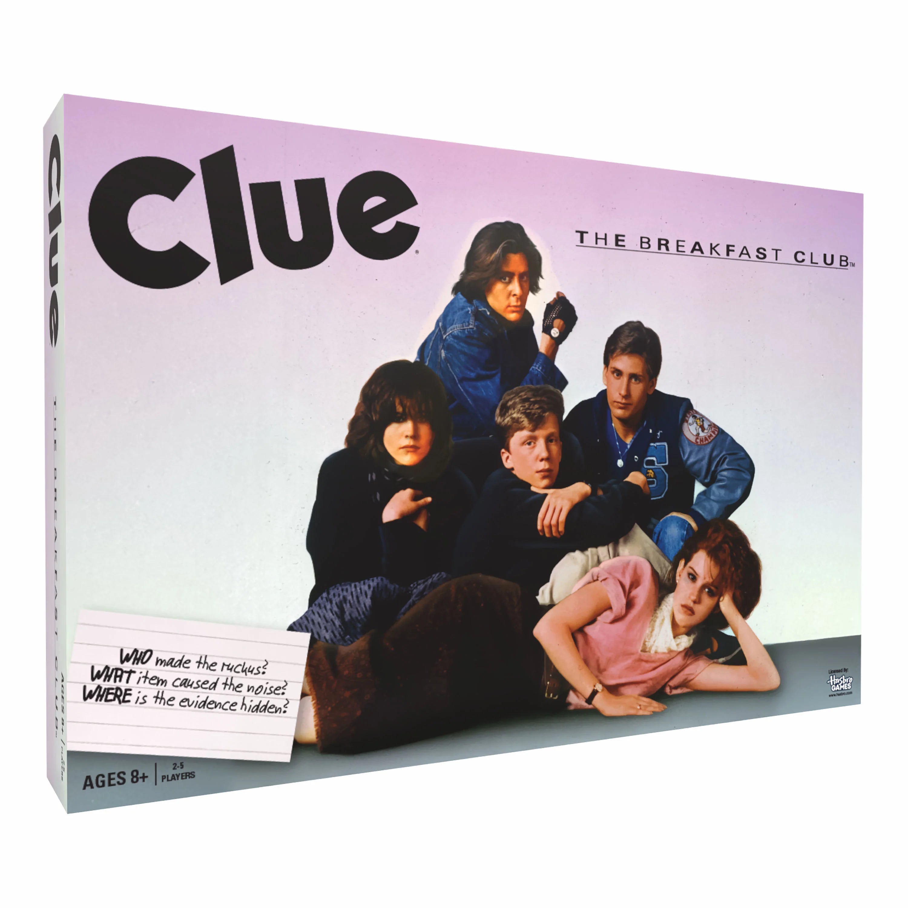 CLUE: Breakfast Club board game box with Shermer High School characters.