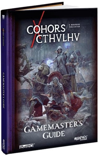 Cohors Cthulhu RPG: Gamemaster’s Guide cover featuring armored warriors in a cosmic horror setting.