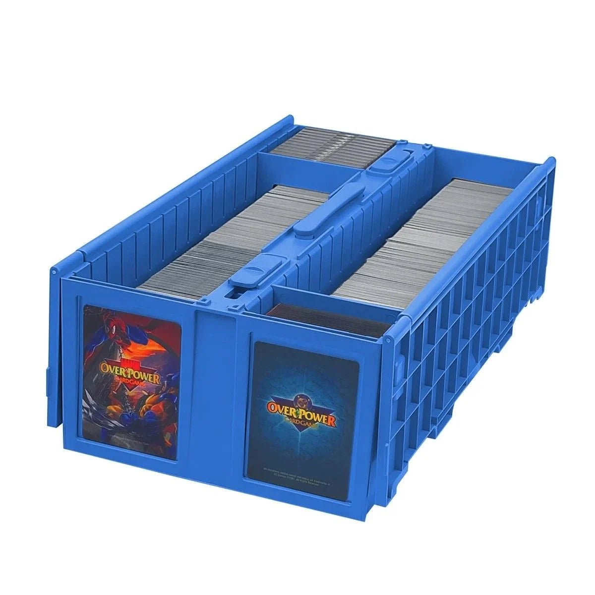 Collectible Card Bin 1600 for storing up to 1600 trading cards with OverPower cards displayed at the front.