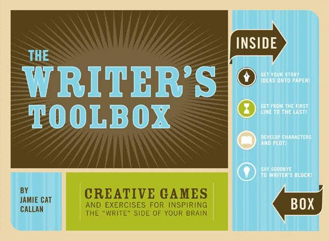 The Writer’s Toolbox cover displaying creative writing exercises.