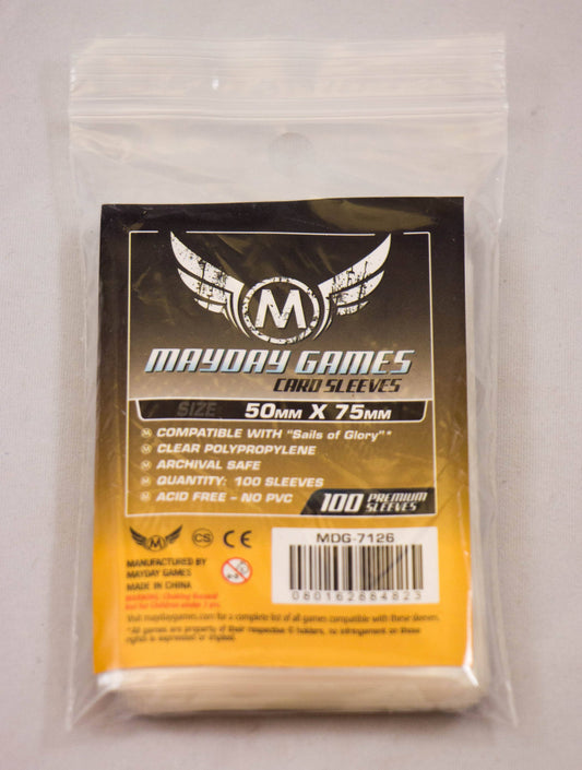 Custom Card Sleeves, Sails of Glory size, 50x75mm, pack of 100, acid free.