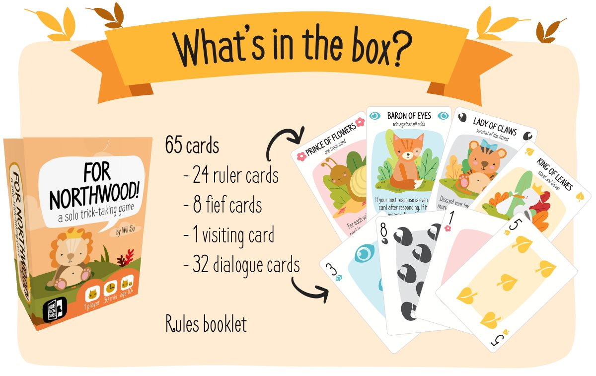 For Northwood solo trick-taking game box and cards.