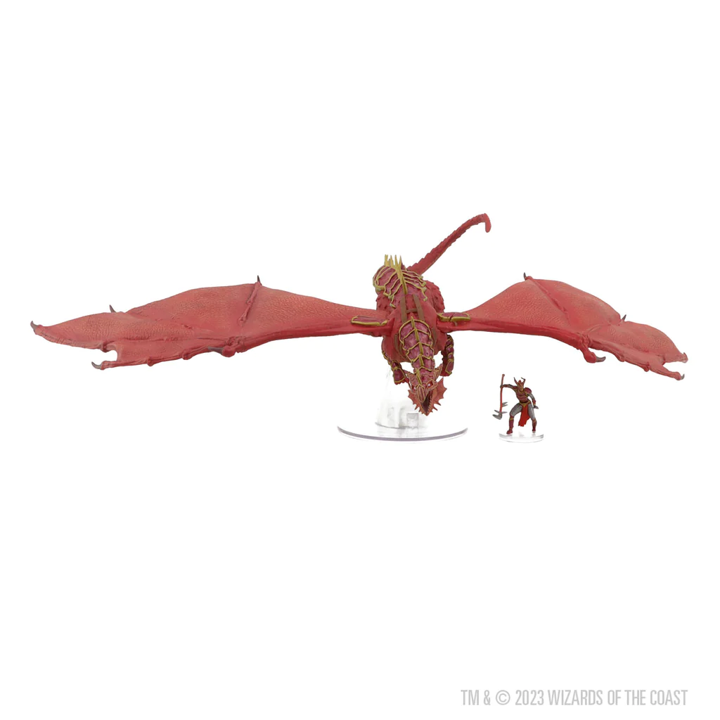 D&D DRAGONLANCE Red Ruin & Red Dragonnel miniature set with two figures on white bases.