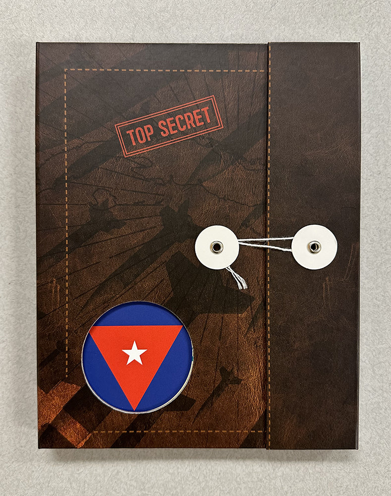 Eyeball to Eyeball: The Cuban Missile Crisis game in a brown folder labeled Top Secret with red and blue triangle emblem.