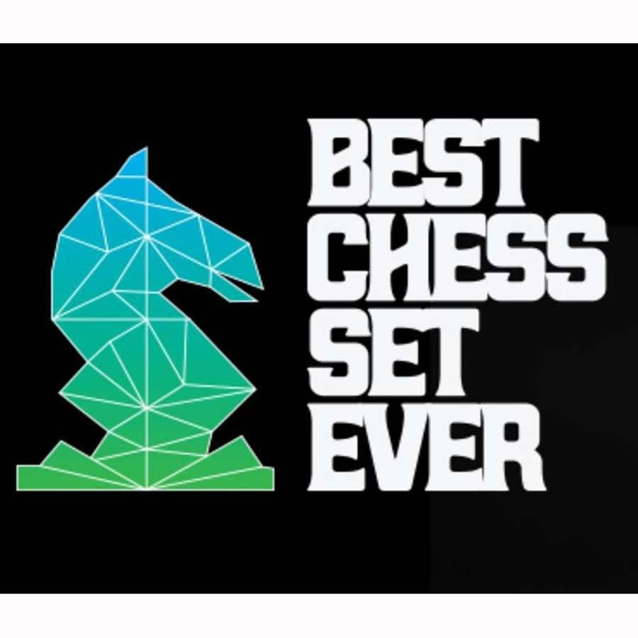 Best Chess Set Ever, Black/Natural variant with dual-sided board, geometric horse chess piece shown.
