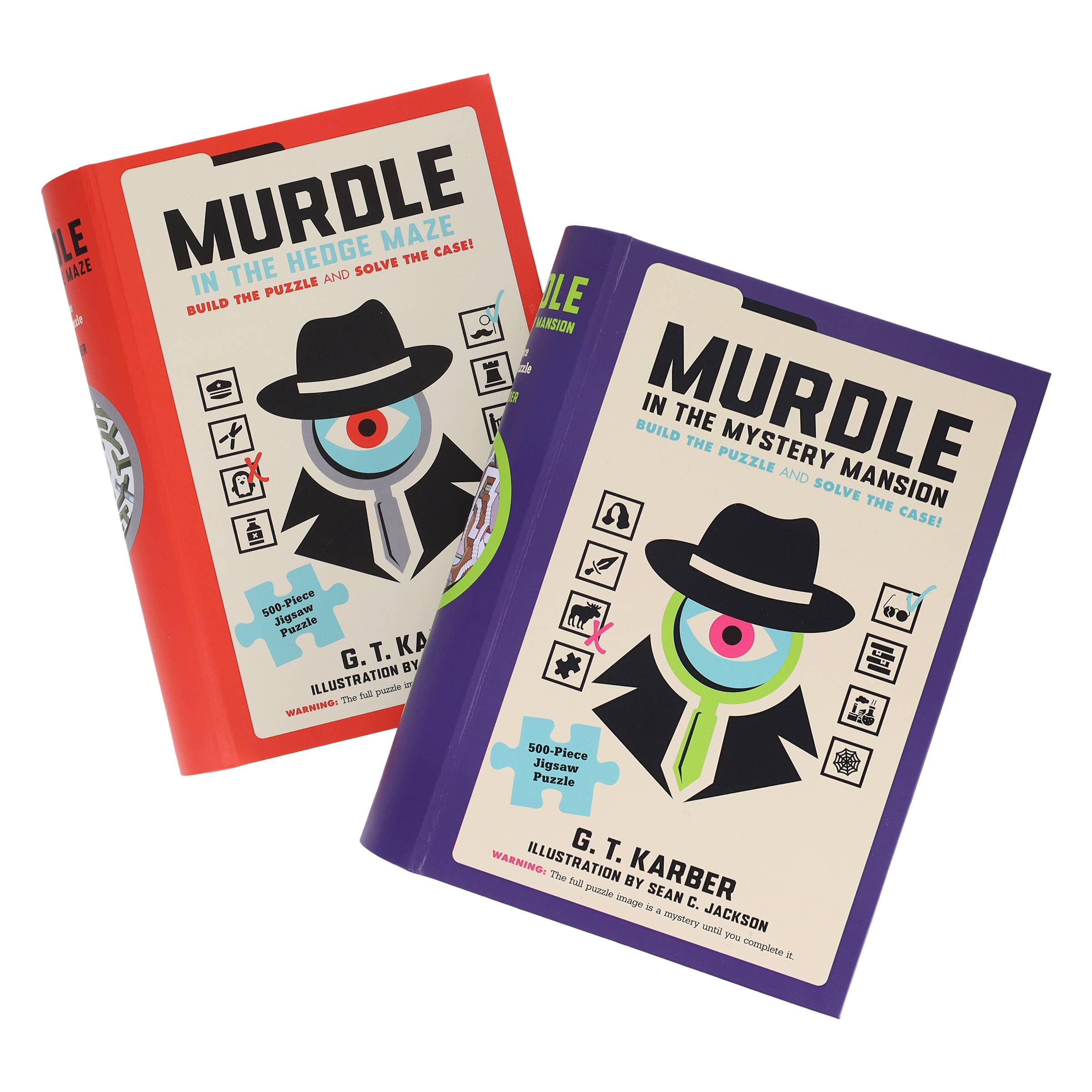 The Murdle in the Mystery Mansion 500-piece jigsaw puzzle by G.T. Karber.