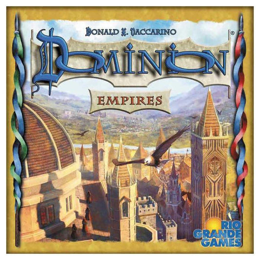 Dominion Empires Expansion game box by Rio Grande Games.