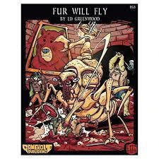 D&D 5E Adventure Fur will Fly comic cover; heroes vs. fantasy creatures to save Rawlinsriver.
