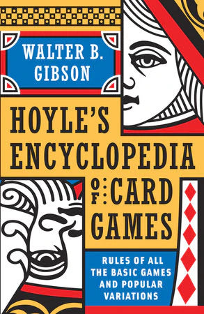 Hoyles Modern Encyclopedia of Card Games book cover with King card graphic and text about game rules.