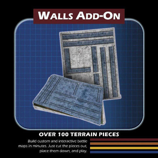 Dungeon Craft - Walls Pack: Set includes two grid sheets and over 100 battle map accessories for tabletop RPGs.