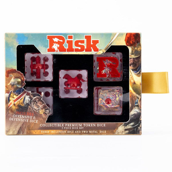 Risk 22mm Dice Set, Offense and Defense variant, oversized dice in a display box.