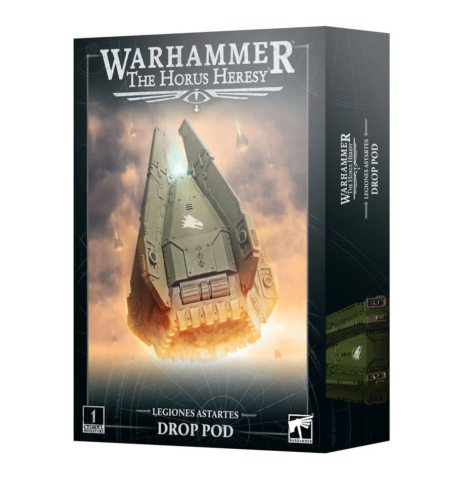 Legiones Astartes: Drop Pod box with Space Marines miniature vehicle for Warhammer The Horus Heresy.