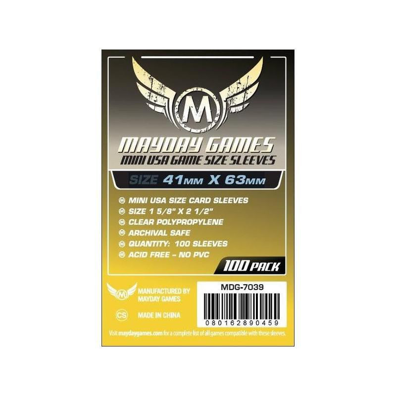 41mm x 63mm clear polypropylene mini card sleeves, 100 pack, archival safe, acid free, no PVC.
