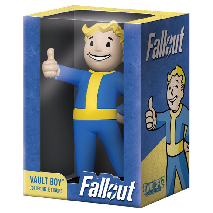 Fallout Vault Boy Thumbs Up 3 figure in blue-yellow suit, boxed, from the Fallout series.
