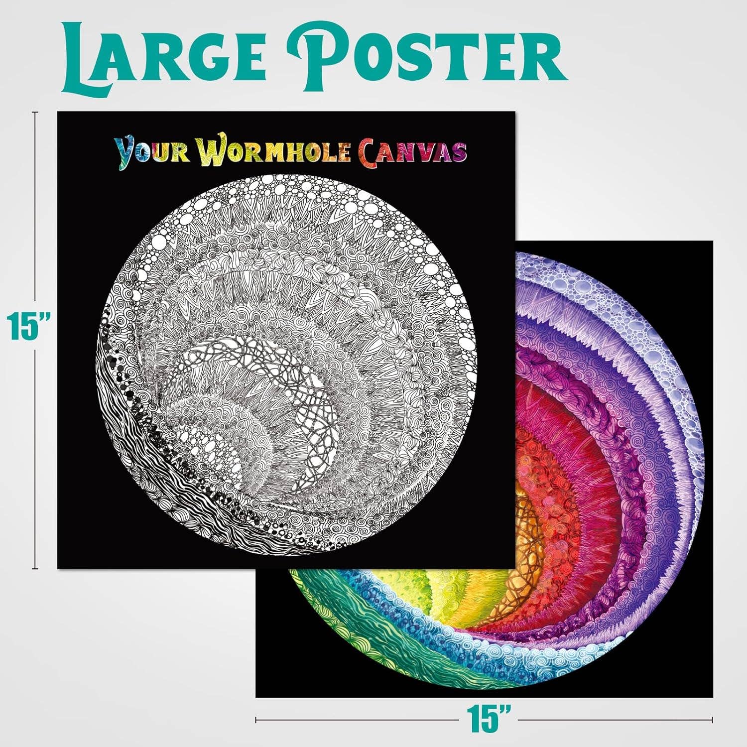 Hue Wormhole 1000 Piece Jigsaw Puzzle with a large 15x15 circular design.