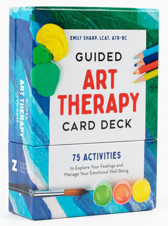 The Guided Art Therapy Card Deck with 75 activities for anxiety relief.