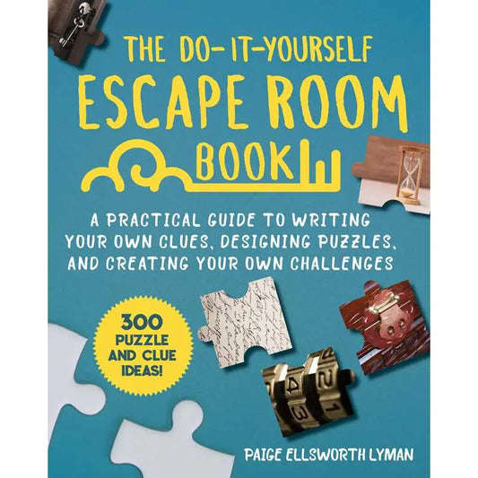 Do-It-Yourself Escape Room Book featuring puzzle ideas, clue-writing tips, and challenge creation guidance.