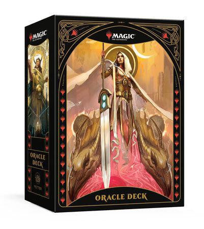 Magic the Gathering Oracle Deck with cards showing a Theros warrior angel and two dragons.