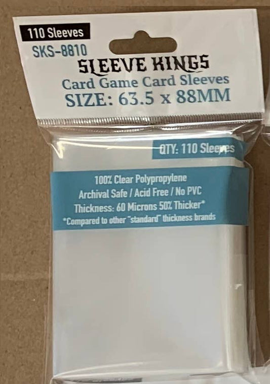 Sleeve Kings Card Sleeves 63.5x88mm, 60 microns thick, pack of 110, model SKS-8810.
