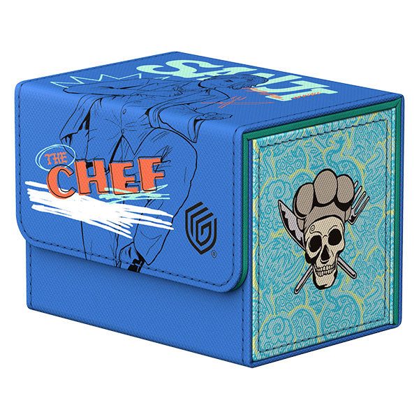 Blue Sidewinder 80+ Xenoskin Deck Case featuring Sanji for ONE PIECE CARD GAME.