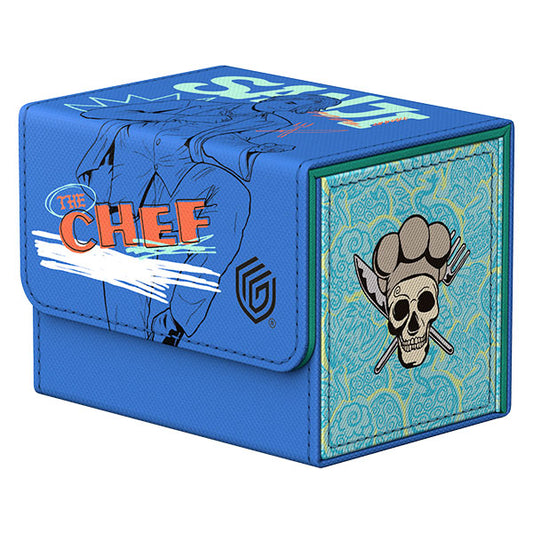 Blue Sidewinder 80+ Xenoskin Deck Case featuring Sanji for ONE PIECE CARD GAME.