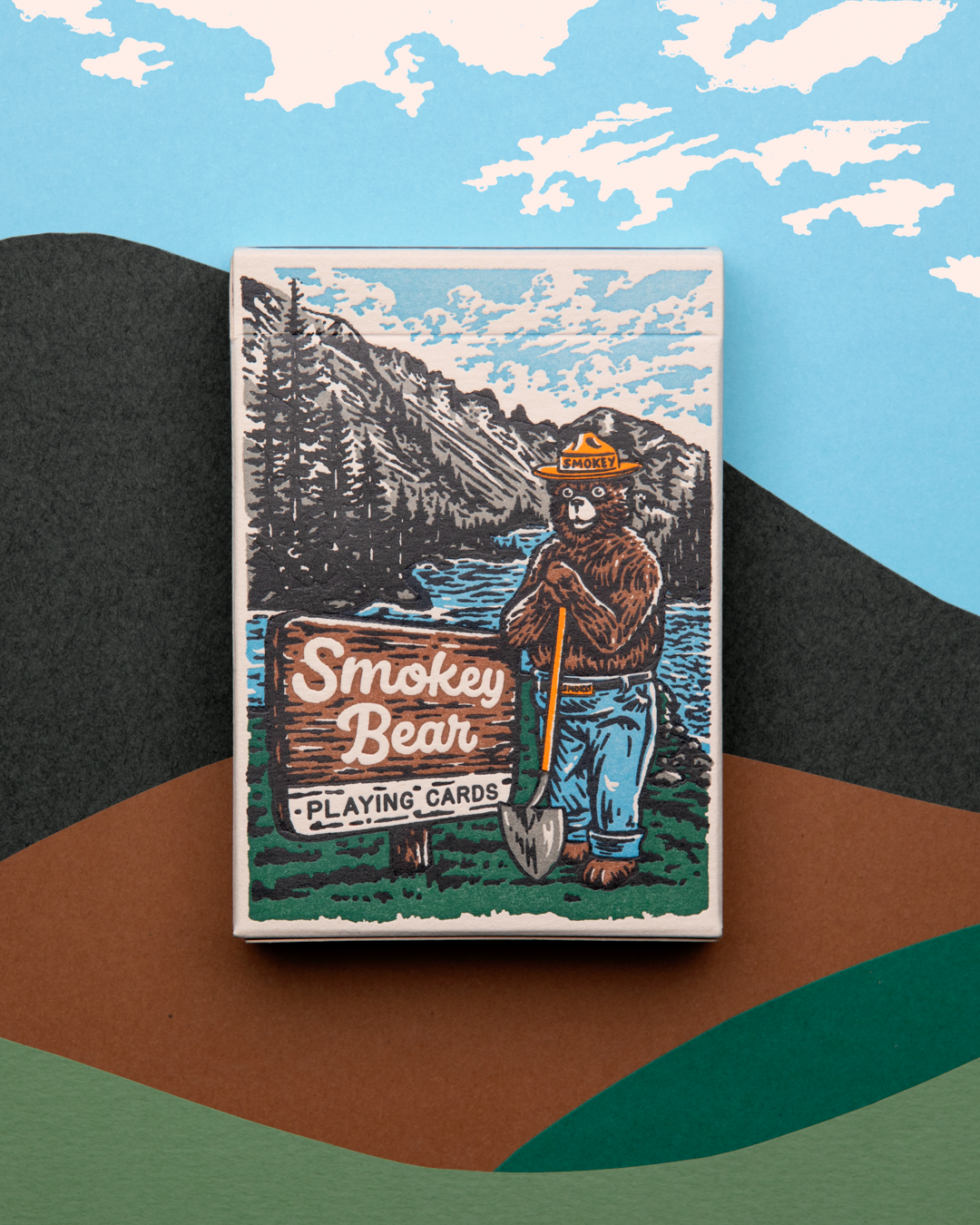 Smokey Bear playing cards on FSC-certified paper.