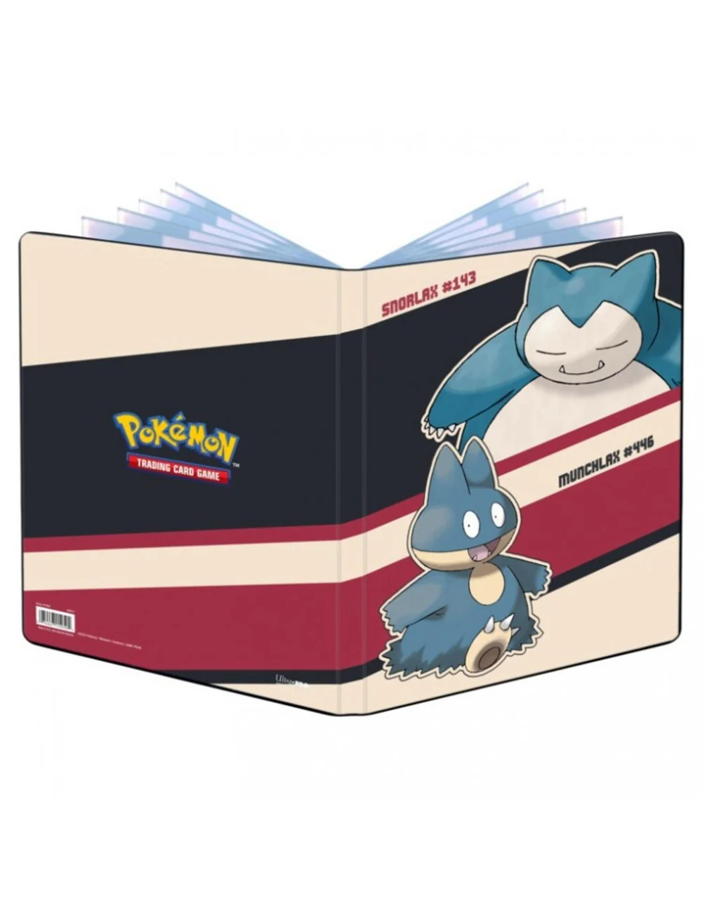 Pokémon Portfolio Snorlax/Munch: 9-pocket trading card binder featuring Snorlax and Munchlax design.
