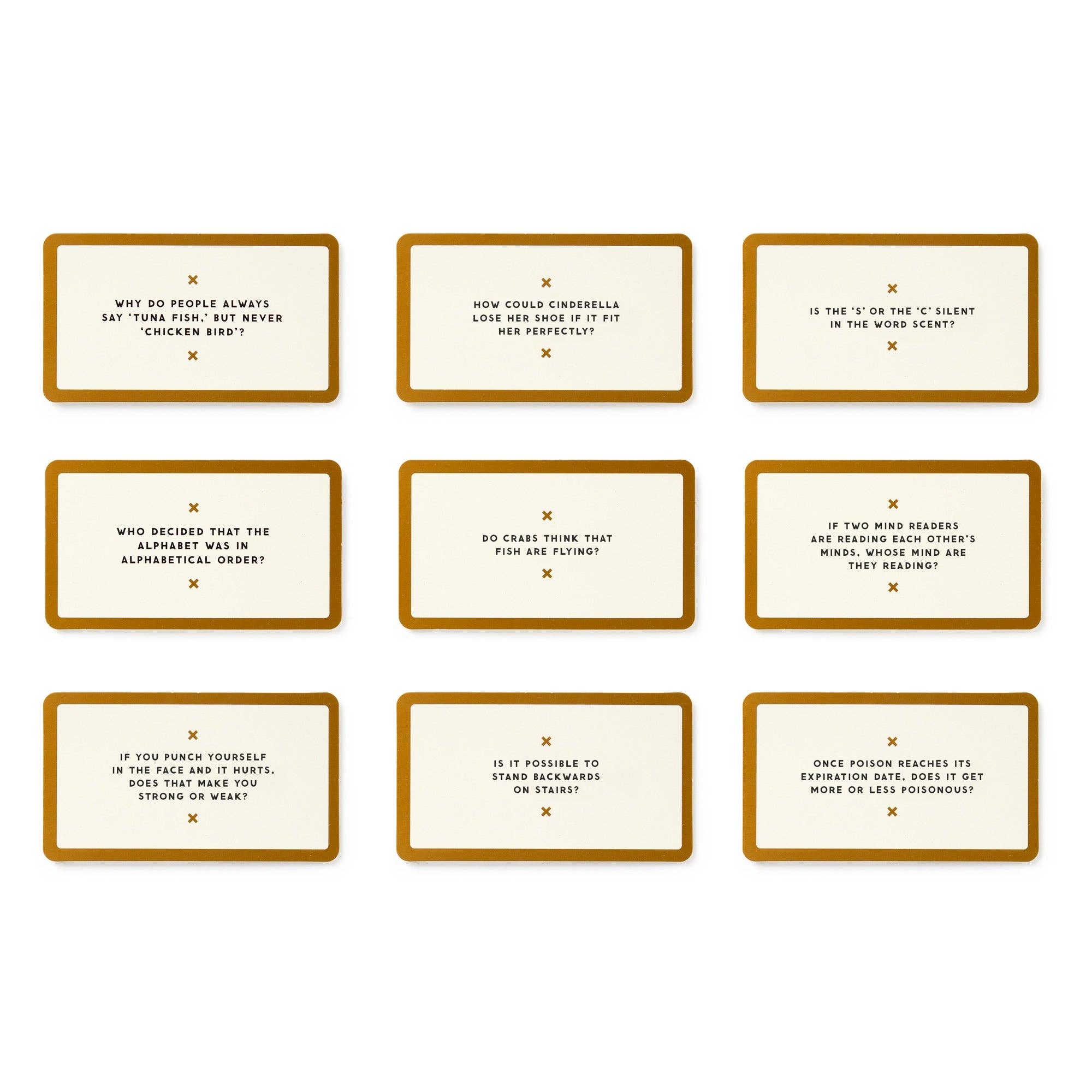 Nine Brass Monkey Stoner Thoughts cards with black text arranged in a 3x3 grid.