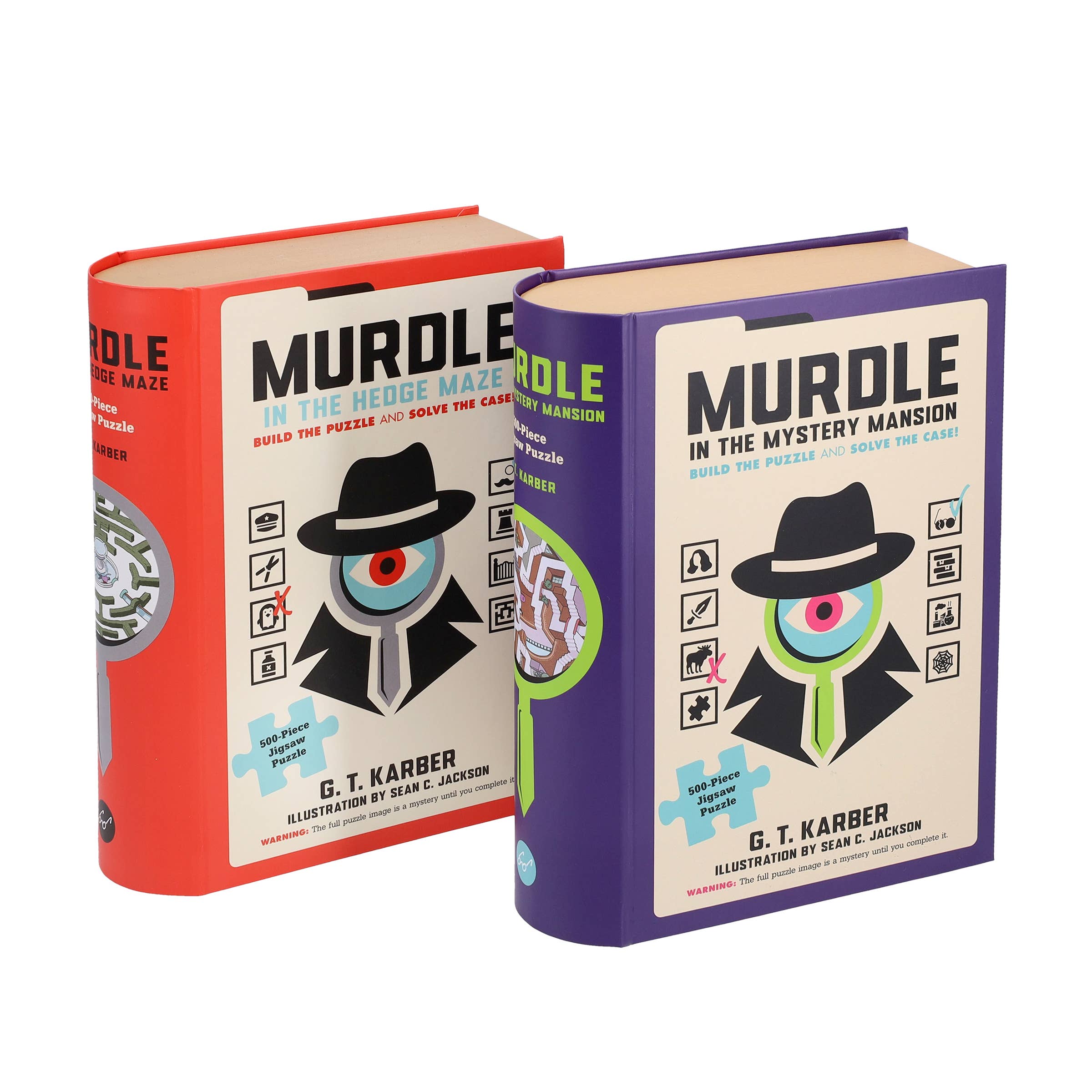 Murdle in the Mystery Mansion 500-piece jigsaw puzzle for logic puzzle and mystery enthusiasts.