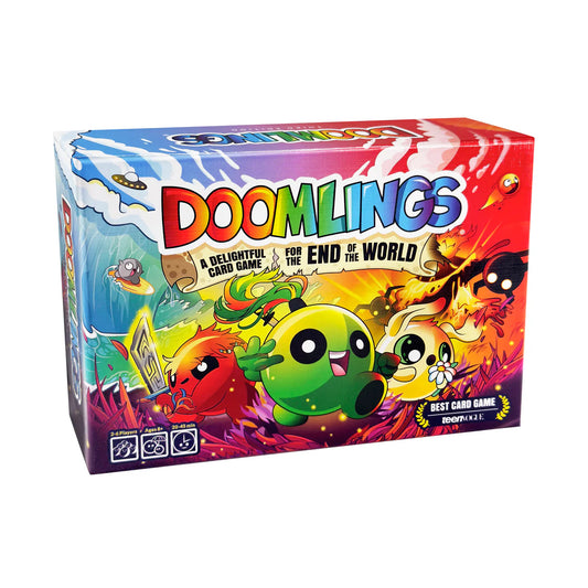 Doomlings Remastered card game for 2-6 players about species evolution and surviving world-ending events.