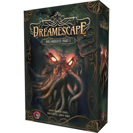 Dreamescape survival horror narrative game for 1-2 players featuring a glowing-eyed tentacled creature.