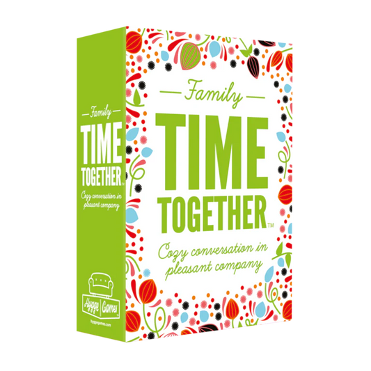 “Time Together Family” game box with floral pattern on packaging.