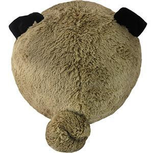 Squishable Pug plush with curled tail and black floppy ears.