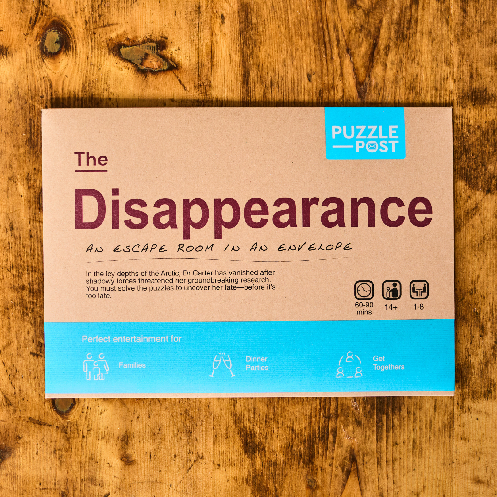 Escape Room in An Envelope: The Disappearance game box.