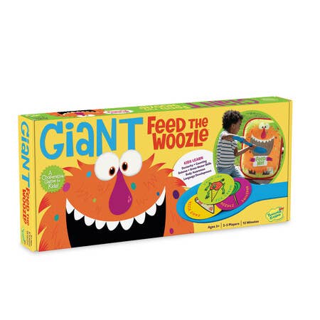 Giant Feed The Woozle cooperative family game for kids, designed to support gross motor skills.
