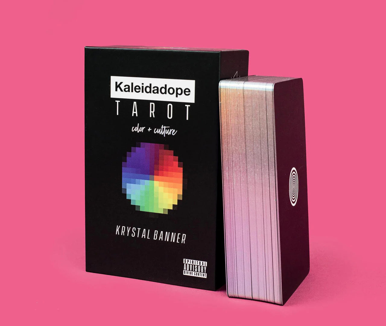 Kaleidadope Tarot, Color + Culture deck with illustrated cards upright.
