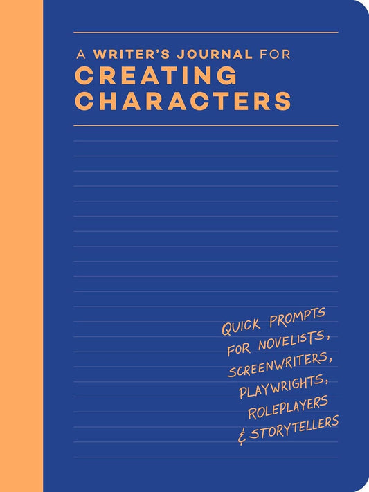 Blue cover A Writers Journal for Creating Characters notebook.