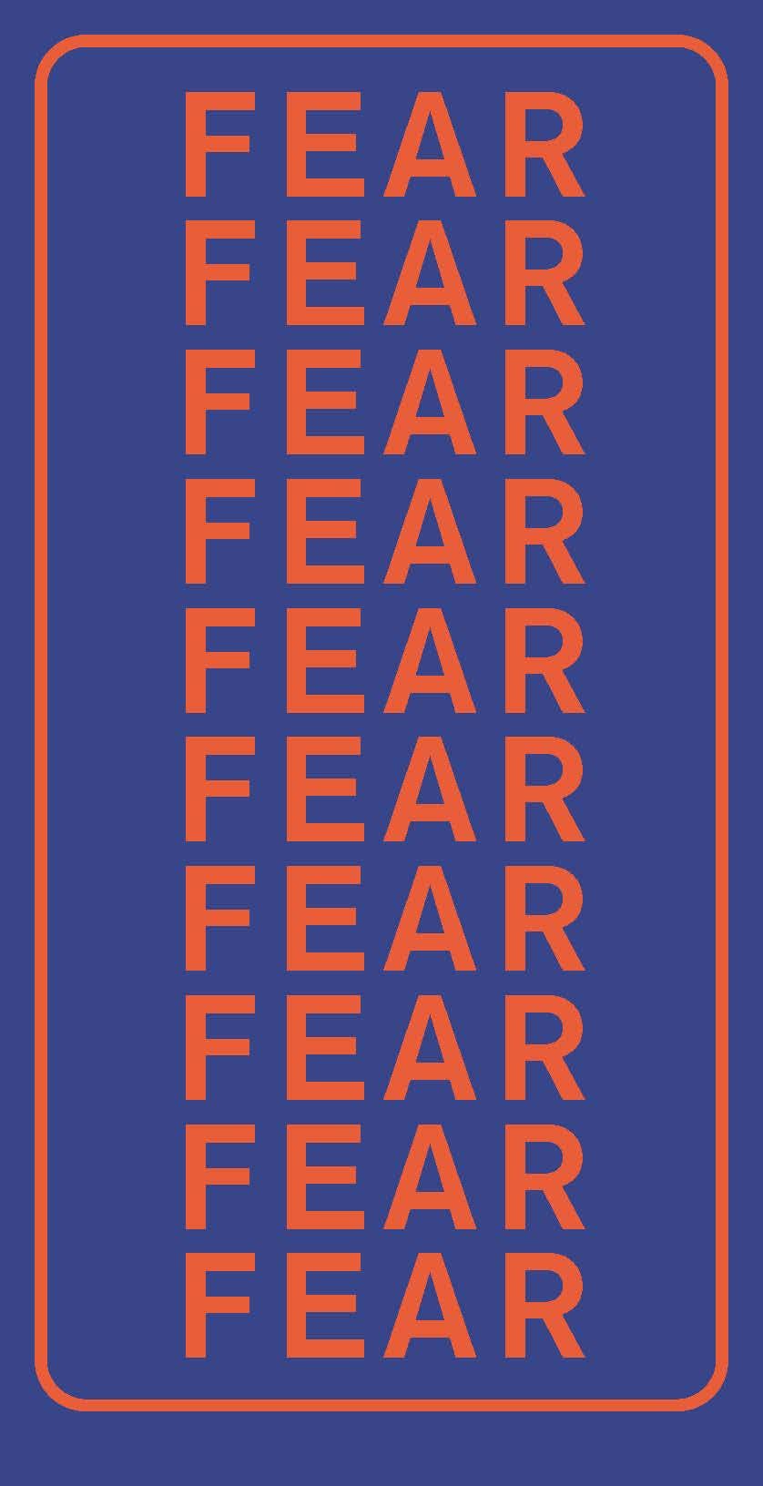 Artists Deck card: blue background, red stacked FEAR text, red border. Art healing & creative block exploration.