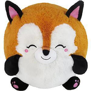 The Baby Fox 15 round plush toy, orange with white face, black paws, and a smiling expression.