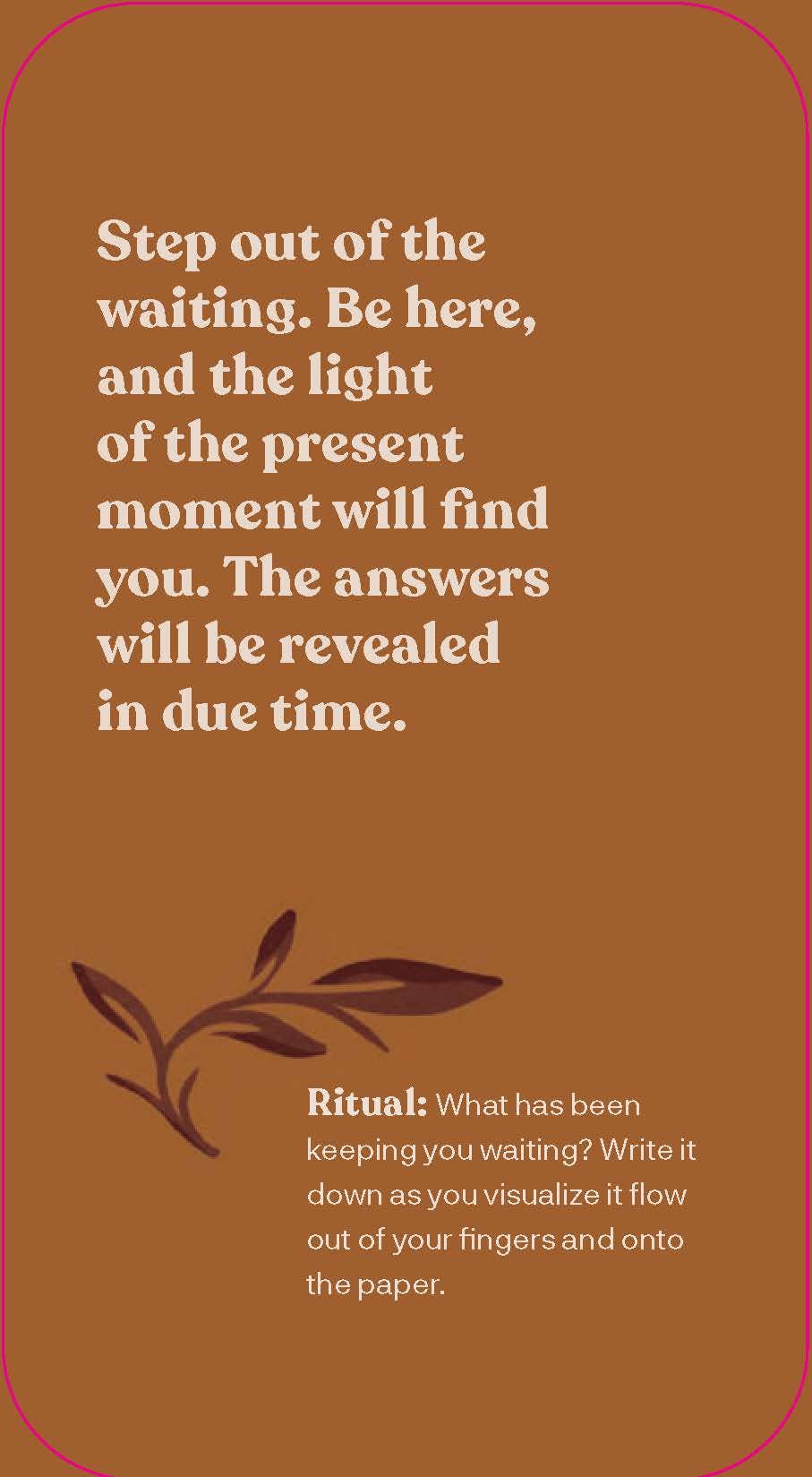 All of You Is Magic Deck with advice and prompts displayed on a brown background with a leaf.