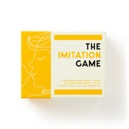 The Imitation Game box with yellow abstract face design and bold title.