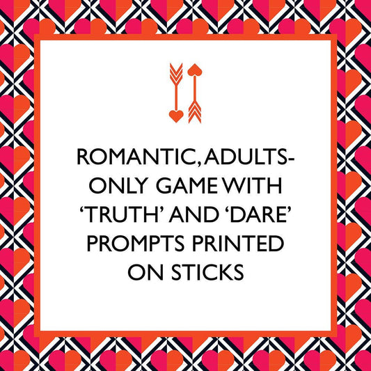 Tres Risque Truth or Dare adults-only couples game with prompt sticks, red heart border on packaging.