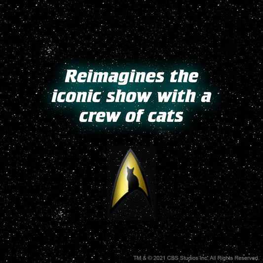 Star Trek Cats 1000-piece puzzle featuring feline crew and a silhouetted cat in a Star Trek badge.