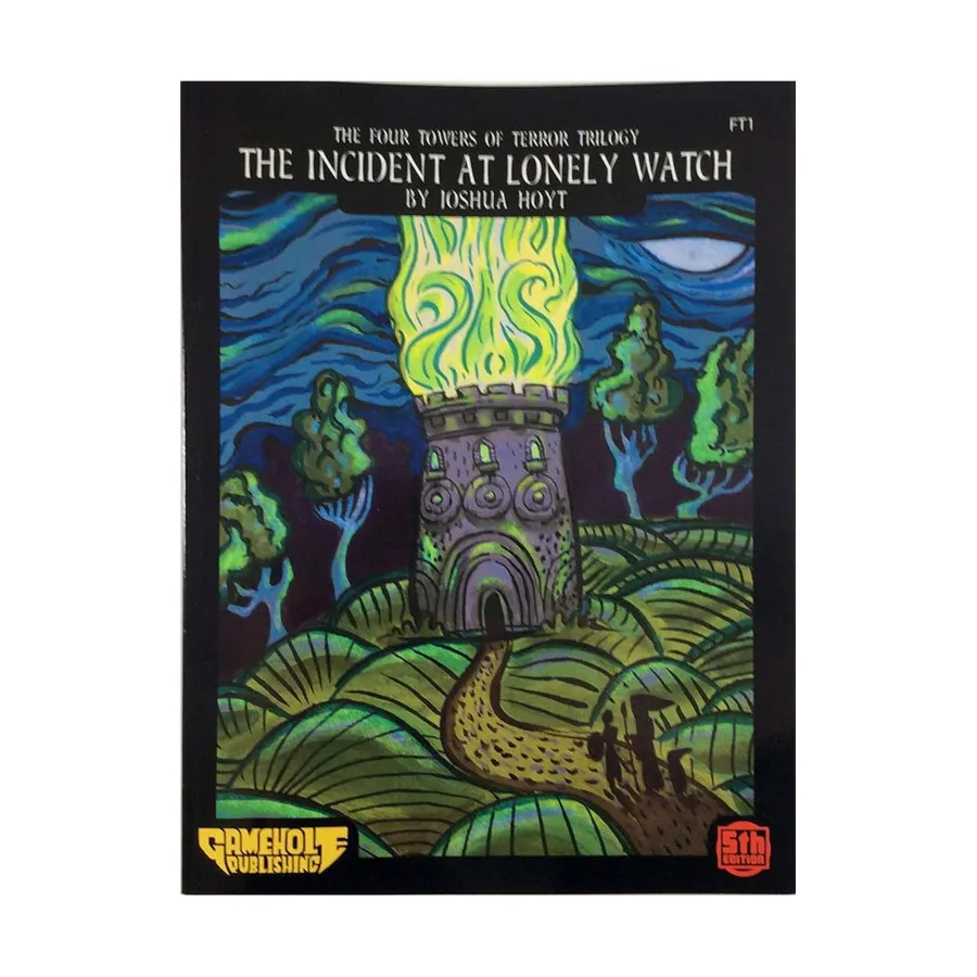 Dungeons & Dragons: Adventure: Incident at Lonely Watch cover featuring a tower with green flames at night.
