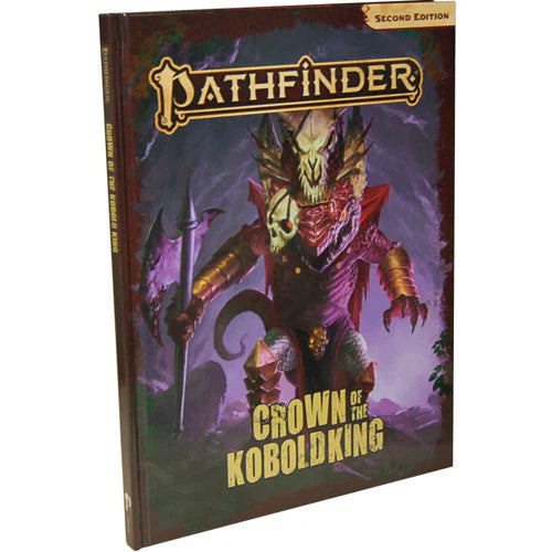 Pathfinder 2E Adventure: Crown of the Kobold King Special Edition with cover art of a dark-armored kobold.