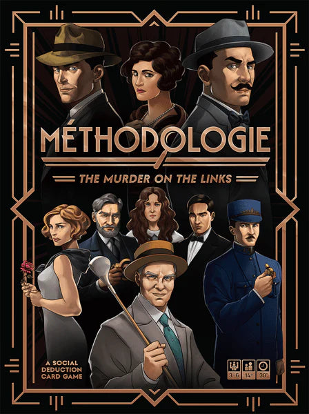 Methodologie: The Murder on the Links board game box featuring vintage illustrated characters.