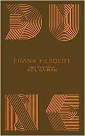 Brown hardcover book titled Dune Classics in large orange letters, Penguin Galaxy edition.